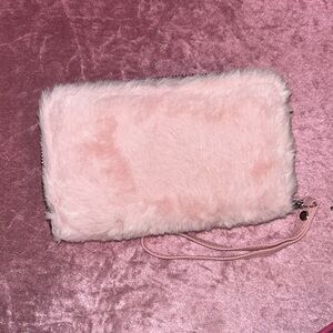 pink fluffy wallet